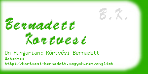 bernadett kortvesi business card