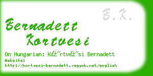 bernadett kortvesi business card